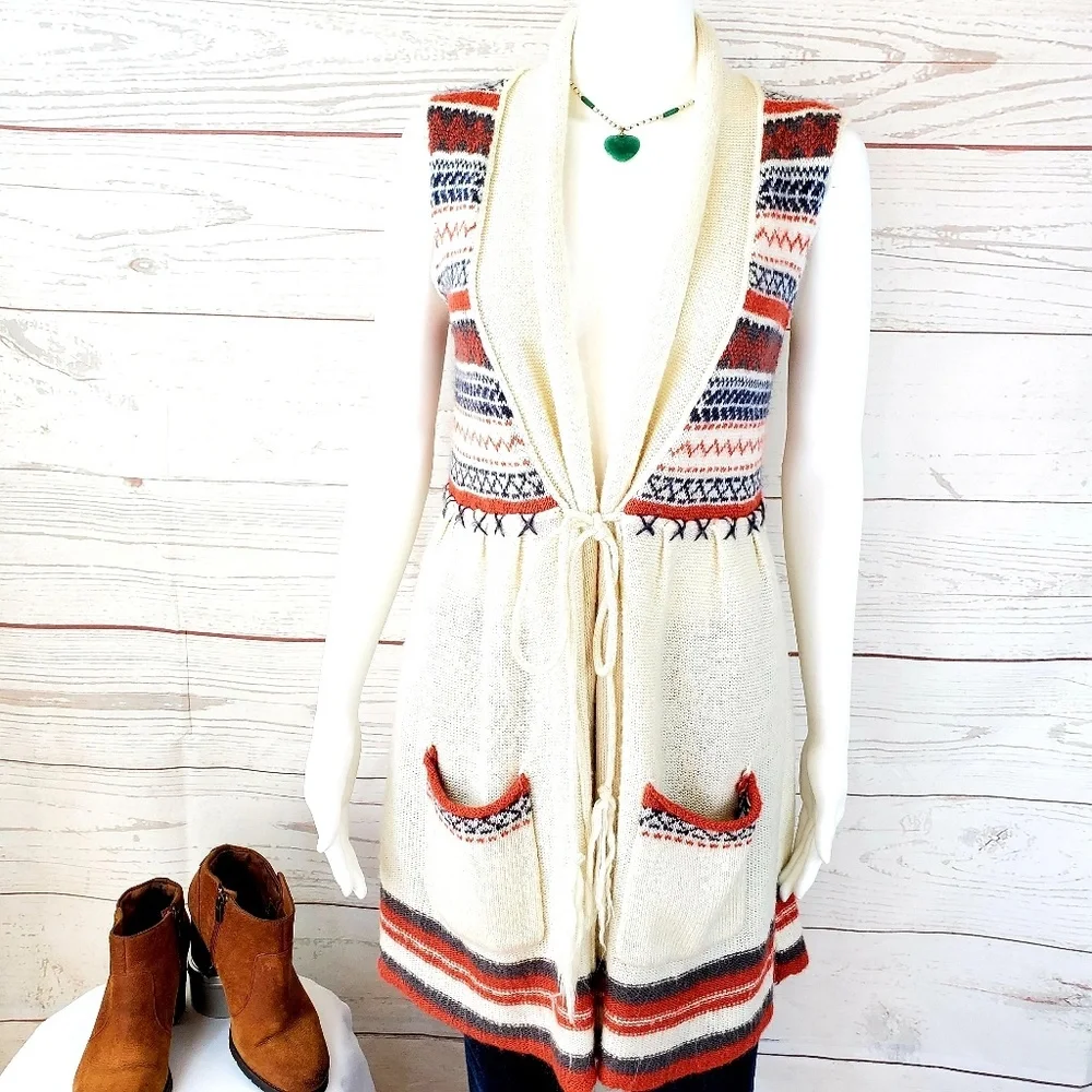 Free People adorable sleeveless long sweater - Picture 3 of 6